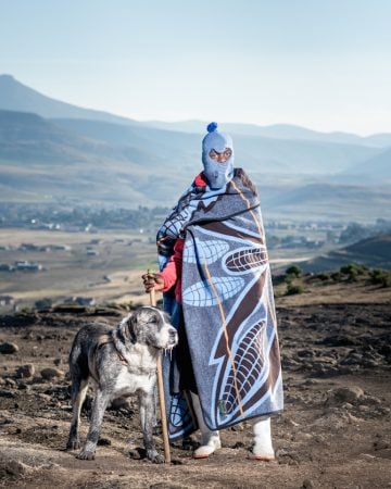 3. Thapelo Moiloa with his dog Limo - Ha Salemore, Lesotho